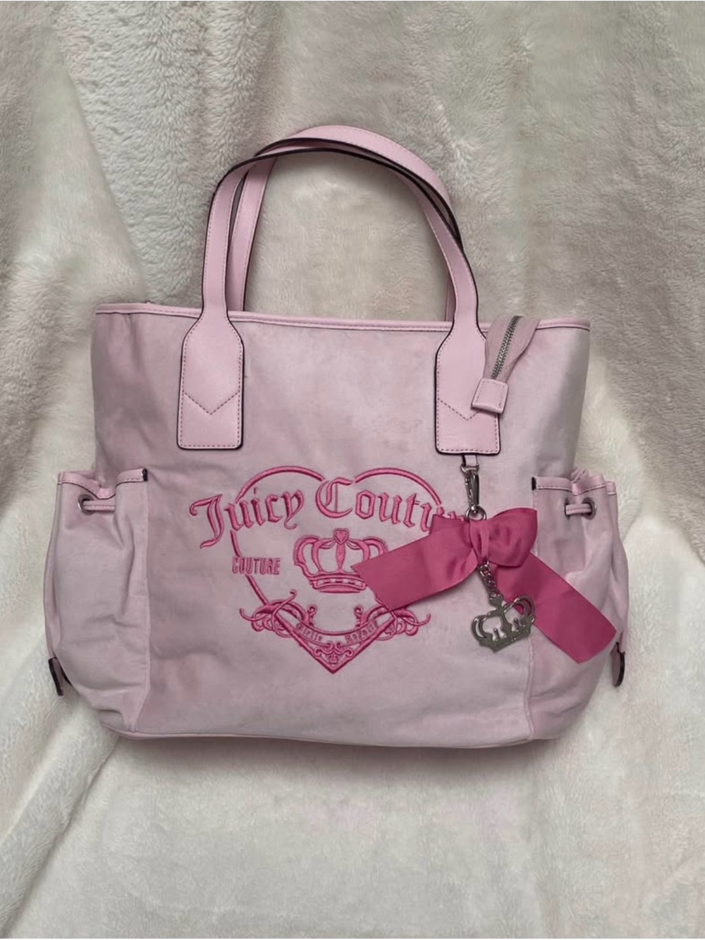 Juicy Couture Pink Girlie Royalty Tote Bag